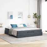 vidaXL Cadre de lit avec matelas avec matelas 2 Pièces Gris Foncé Velours