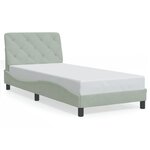 vidaXL Cadre de lit avec LED sans matelas gris clair 90x190 cm velours