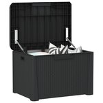 vidaXL Boîte de rangement jardin coussin de siège anthracite 125 L PP