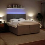 vidaXL Sommier à lattes de lit et matelas Gris clair 200x200cm Velours