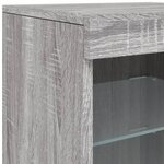 vidaXL Buffet avec lumières LED sonoma gris 41x37x67 cm