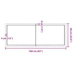 vidaXL Dessus de table 160x60x(2-6) cm bois de chêne massif non traité