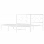 vidaXL Cadre de lit métal avec tête de lit blanc 150x200 cm