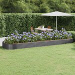 vidaXL Lit surélevé de jardin Acier galvanisé Anthracite