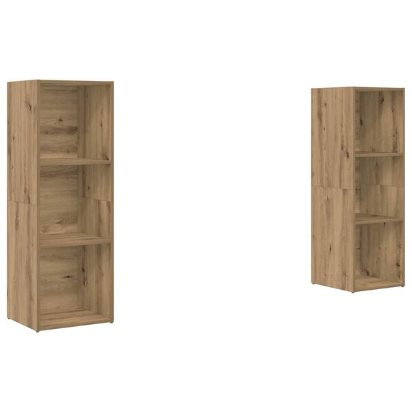 vidaXL Ensemble meuble TV 2 Pièces chêne artisanal 107 x 35 x 37 cm