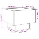 vidaXL Table d'appoint avec LED blanc 40x40x30 cm bois d'ingénierie