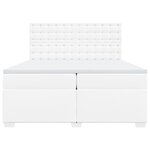 vidaXL Sommier à lattes de lit avec matelas Blanc 200x200cm Similicuir