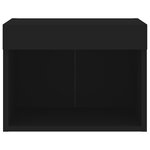 vidaXL Table de chevet murale avec lumières LED noir