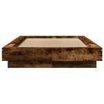 vidaXL Cadre de lit chêne fumé 100x200 cm bois d'ingénierie