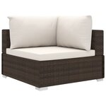 vidaXL Salon de jardin 10 Pièces avec coussins Résine tressée Marron