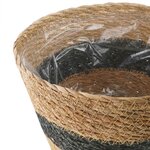 vidaXL Paniers à plantes en herbe de mer 3 Pièces Naturel et noir