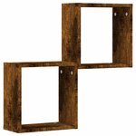 vidaXL Étagères murales sous forme de cube 2 Pièces chêne fumé 30x15x30cm