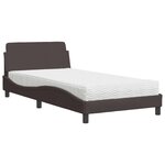 vidaXL Lit avec matelas marron foncé 100x200 cm tissu