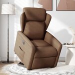 vidaXL Fauteuil inclinable électrique marron tissu
