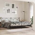 vidaXL Tête de lit de remplacement métal noir 200 cm