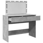 vidaXL Coiffeuse avec LED gris béton 100x40x120 cm