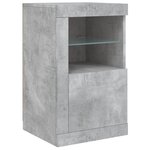 vidaXL Buffet avec lumières LED gris béton 123x37x67 cm