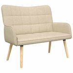 vidaXL Sofa 2 places Crème 115 x 61 x 87 cm Tissu