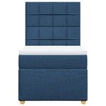 vidaXL Sommier à lattes de lit avec matelas Bleu 90x190 cm Tissu
