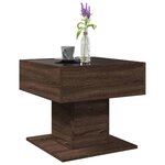 vidaXL Table basse avec LED chêne marron 50x50x45 cm bois d'ingénierie