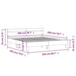 vidaXL Cadre de lit avec tête de lit et LED chêne sonoma 200x200 cm