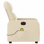 vidaXL Fauteuil inclinable de massage électrique crème tissu