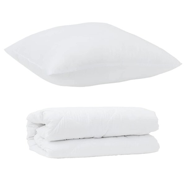 vidaXL Duvet avec Oreiller 2 Pièces Blanc 155 x 220 cm Microfibre
