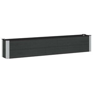 vidaXL Jardinière surélevée Noir 200 x 30 x 36 cm WPC et Aluminium