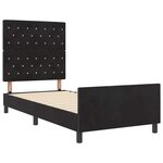 vidaXL Cadre de lit avec tête de lit Noir 90 x 190 cm Velours