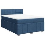 vidaXL Sommier à lattes de lit avec matelas Bleu 140x190 cm Tissu