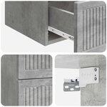 vidaXL Cabinet de chevet mural 2 Pièces Gris béton 33 x 34 5 x 40 cm