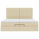 VidaXL Cadre de lit ottoman avec matelas crème 200x200cm tissu