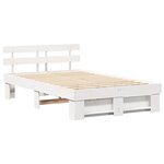 vidaXL Cadre de lit avec tête de lit Blanc 120 x 200 cm Pin massif