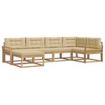 vidaXL Ensemble de canapés d'extérieur 5 pc Blanc et Beige Polyester