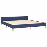 vidaXL Cadre de lit avec tête de lit sans matelas bleu 160x200cm tissu