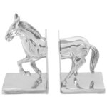vidaXL Serre-livres 2 Pièces Argent 11 x 14 x 25 cm Aluminium