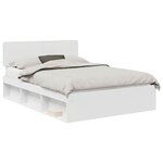 vidaXL Cadre de lit avec tête de lit Blanc 140 x 190 cm Pin massif