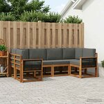 vidaXL Ensemble de canapés d'extérieur 6 pc Naturel et Anthracite