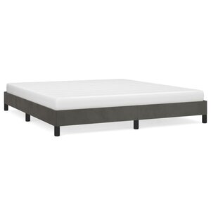 vidaXL Cadre de lit Gris foncé 160 x 200 cm Velours