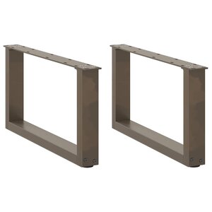 vidaXL Pieds de table basse en U  2 pièces  acier naturel  70 x (30-31) cm