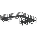 vidaXL Ensemble de canapé de jardin 12 Pièces Noir Aluminium