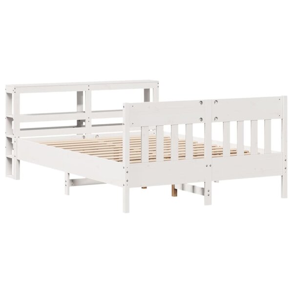 vidaXL Cadre de lit sans matelas blanc 120x200 cm bois de pin massif