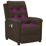 vidaXL Fauteuil électrique de massage Marron foncé Tissu