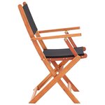 vidaXL Chaises pliables de jardin lot de 6 noir eucalyptus textilène