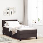 Lit box spring avec matelas vidaXL marron foncé 90x200 cm tissu