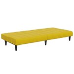 vidaXL Canapé-lit à 2 places avec repose-pied jaune velours