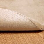 vidaXL Tapis en Fourrure Synthétique de Lapin Beige Ø 120 cm Polyester