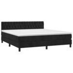 vidaXL Sommier à lattes de lit avec matelas et LED Noir 160x200 cm