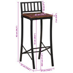 vidaXL Chaises de bar lot de 2 bois de récupération massif