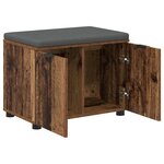 vidaXL Banc d'entrée avec coussin Bois ancien 60 x 38 x 46 cm